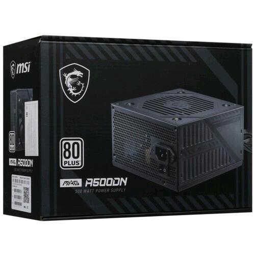 MSI MAG A500DN ALIMENTATORE 500 W 80 PLUS NON MODULARE ATX FAN 120mm PFC ATTIVO NERO