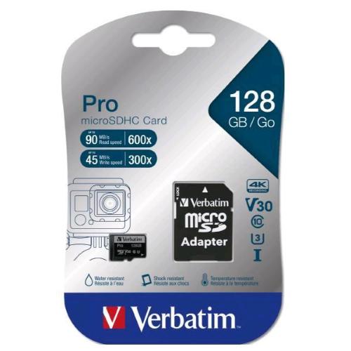 VERBATIM 128GB MICRO SDHC CLASSE 10 ADATTATORE