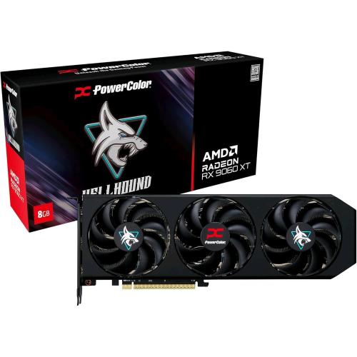 POWERCOLOR HELLHOUND AMD RADEON RX 9060 XT OC 8GB GDDR6 TRIPLE FAN PCe 5.0 16x