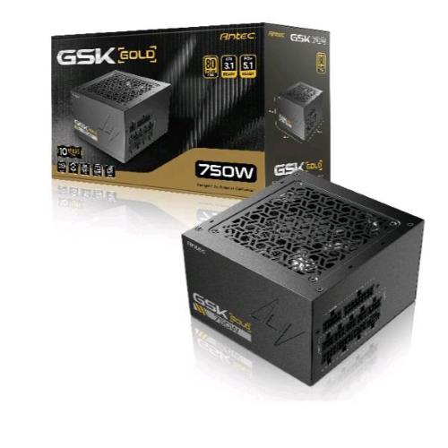 ANTEC GSK 750W V2 EC ALIMENTATORE 750 W 80 PLUS GOLD PFC ATTIVO PCIe 5.1 ATX 3.1 NERO