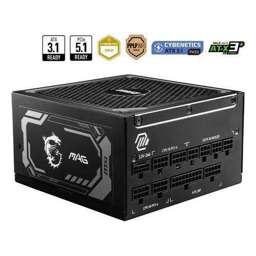 MSI MAG A1250GL PCIE5 ALIMENTATORE 1.250W 80 PLUS GOLD ATX 3.1 NERO