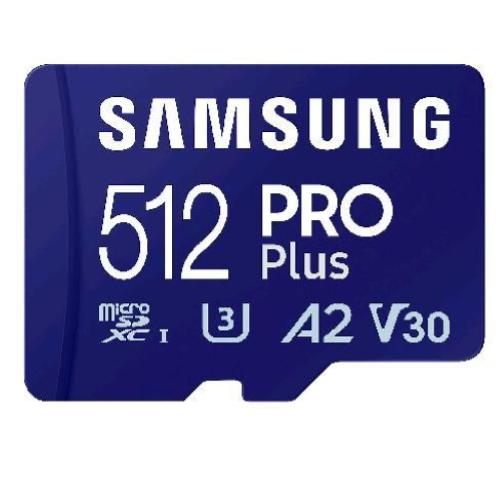 SAMSUNG PRO PLUS MICRO SD 512GB UHS-I U3 FINO A 180 MB/S A2 V30 BLU