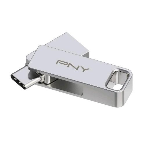 PNY DUO LINK CHIAVETTA USB 64GB USB TYPE-C/USB-A 3.2 ACCIAIO INOSSIDABILE