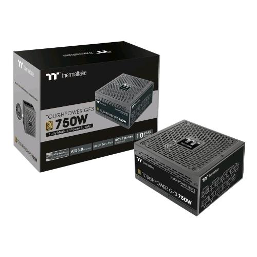 THERMALTAKE TOUGHPOWER GF3 ALIMENTATORE PC 750W 80 PLUS GOLD COMPLETAMENTE MODULARE ATX 3.0 VENTOLA SILENZIOSA 140 BLACK
