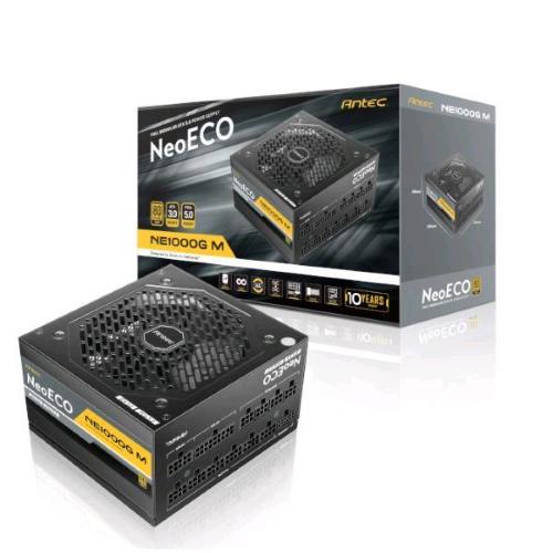 ANTEC NE1000G M EC ATX3.0 ALIMENTATORE 1.000W CERTIFICAZIONE 80 PLUS GOLD CAVI MODULARI SCHERMATI COLORE NERO
