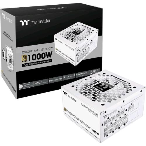 THERMALTAKE TOUGHPOWER GT 1000W SNOW ALIMENTATORE 80 PLUS GOLD COMPLETAMENTE MODULARE PCIe 5.1 ATX 3.1 BIANCO