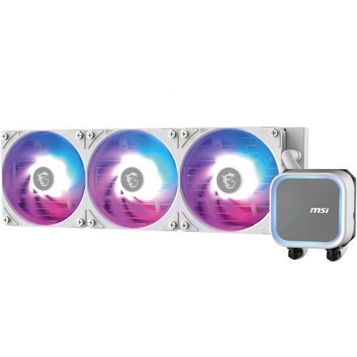 MSI MAG CORELIQUID A13 360 DISSIPATORE A LIQUIDO VENTOLE CON CUSCINETTO RIFLE TRIPLE FAN Intel LGA1700, LGA1851, AMD AM5 / AM4 BIANCO