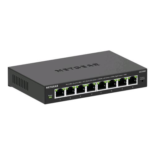 NETGEAR GS308E-400EUS SWITCH DI RETE L3 LITE 8 PORTE LAN 10/100/1.000 Mbps BLACK