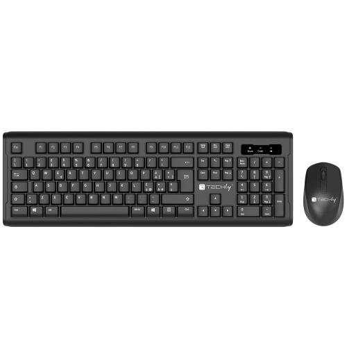 Kit Tastiera e Mouse 1600 Dpi Wireless Nero