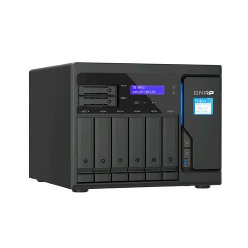 QNAP TS-855X-8G NAS CHASSIS TOWER INTEL ATOM C5125 2.8GHz RAM 8GB 8 BAY HDD/SSD 2.5"/3.5" 3 PORTE LAN RJ-45 BLACK