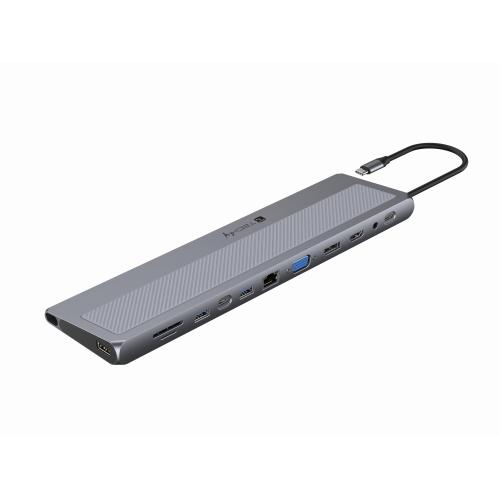 Docking Station 12 in 1 USB-C&trade; Hub VGA HDMI DP RJ45 con Lettore Micro SD/SD