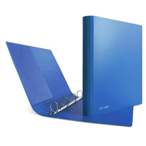 SEI ROTA LIKE RACCOGLITORE 4 ANELLI A D 30MM IN PP 270X320 mm A4 DORSO 4 CM COL. BLU