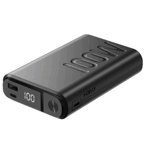 CELLY POWERBANK 20.000mAh PD 100 W CON DISPLAY LED INTEGRATO 1 PORTA DI INGRESSO USB-C, 2 PORTE DI USCITA USB-C E 1 PORTA DI USCITA USB-A