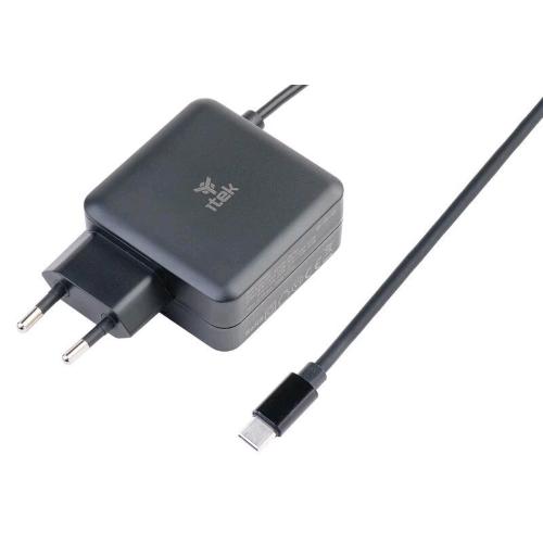 ITEK ITNBAWC65 ALIMENTATORE UNIVERSALE PER NOTEBOOK USB-C GaN 65 W SUPER SLIM NERO