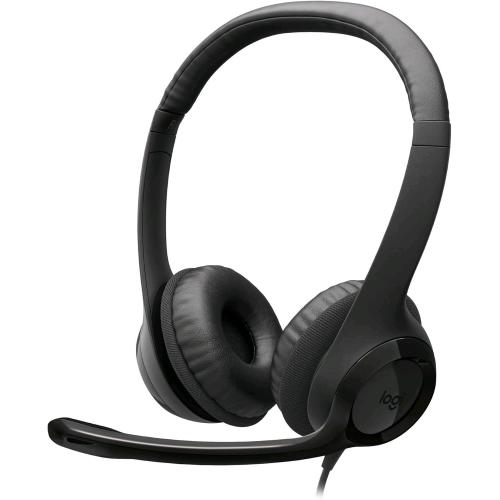 LOGITECH H390 CUFFIA CON MICROFONO E CAVO PER PC/LAPTOP, CUFFIE STEREO CON CANCELLAZIONE DEL RUMORE, STEREO, CONTROLLI SUL CAVO,