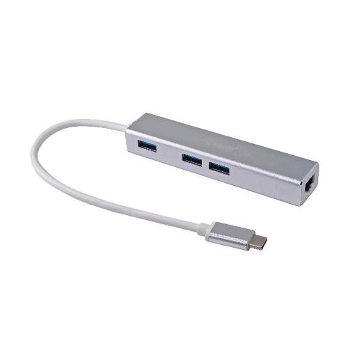 CONCEPTRONIC EQUIP HUB USB-C TO 3PORTE USB-A 3.0 1xPORTA LAN GIGABIT ETHERNET ARGENTO