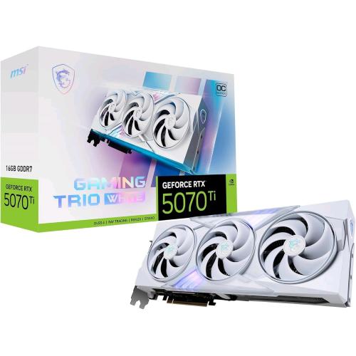 MSI GEFORCE RTX 5070 Ti 16G GAMING TRIO OC WHITE NVIDIA 16 GB GDDR7 PCI Express 5.0 TRIPLE FAN 1 x HDMI 3 x DISPLAYPORT