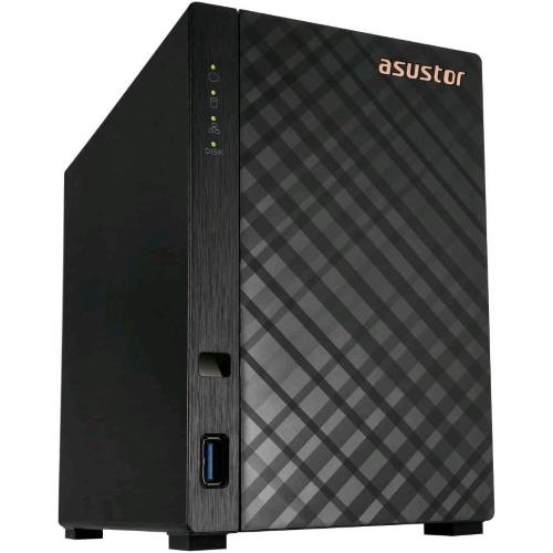 ASUSTOR DRIVESTORE AS1202T NAS 2 BAY HDD QUAD CORE 1.7GHz RAM 1GB DDR4 2.5GbE Port NERO