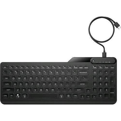 HP 405 TASTIERA USB RETROILLUMINATA LED TASTI ULTRASILENZIOSI MULTIDISPOSITIVO LAYOUT ITALIANO NERO