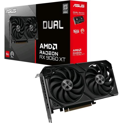 ASUS DUAL -RX9060XT-16G AMD RADEON RX 9060 XT 16 GB GDDR6 PCI Express 5.0 DUAL FAN -1 x HDMI 2 x DISPLAYPORT