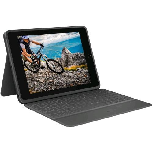 LOGITECH RUGGED FOLIO IPAD (7A GENERAZIONE) CUSTODIA CON TASTIERA PROTETTIVA CON SMART CONNECTOR E TASTIERA RESISTENTE AGLI SCHIZZI COLORE GRAPHITE