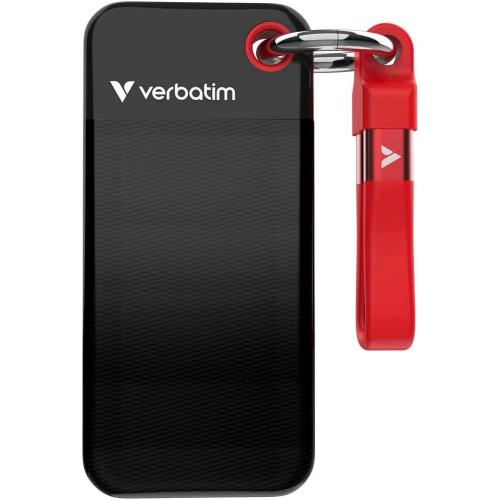 VERBATIM POCKET SSD ESTERNO PORTATILE 1TB USB-C 3.2 GEN 2 10 Gbit/s BLACK/RED