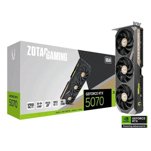 ZOTAC GAMING GEFORCE RTX 5070 SOLID 12GB GDDR7 DLSS4 TRIPLE FAN PCie 5.0 16x - 1 x HDMI 3 x DISPLAYPORT