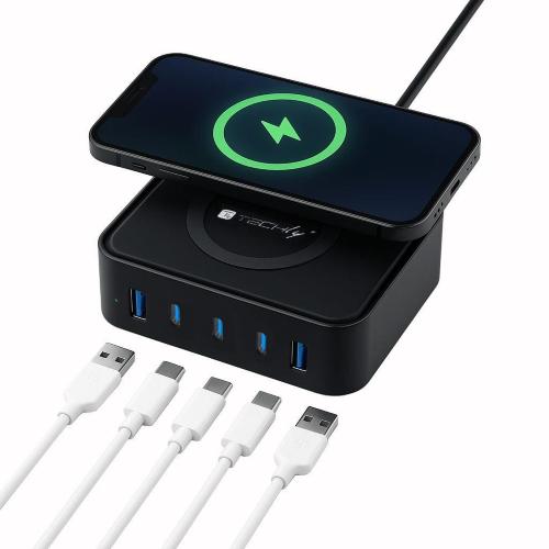 Stazione di Ricarica Wireless 65W 3xUSB-C&trade; e 2xUSB-A