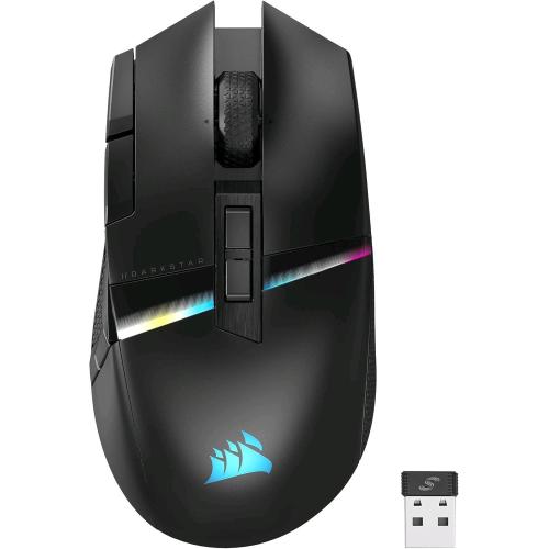 CORSAIR DARKSTAR RGB MMO MOUSE GAMING OTTICO WIRELESS 26.000 DPI 15 PULSANTI PROGRAMMABILI WIRELESS/BLUETOOTH/USB COMPATIBILE CON iCUE NERO