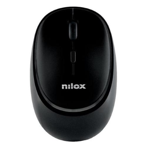 NILOX MOUSE OTTICO VERTICALE WIRELESS RICARICABILE DUAL BLUETOOTH 5.2 + RF 2.4GHz 4 PULSANTI 2 DEI QUALI SILENZIOSI 1.6000 DPI REGOLABILI RICARICABILE TRAMITE PORTA USB-C CAVO INCLUSO NERO
