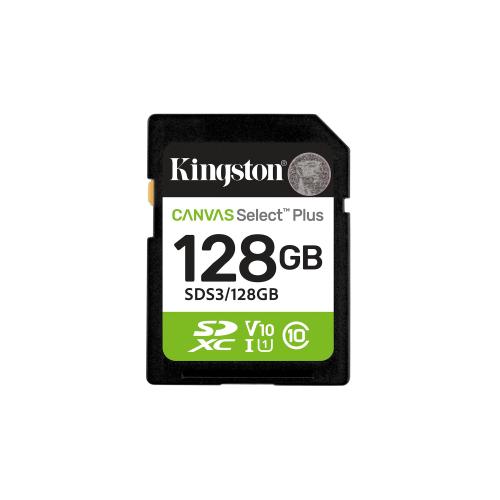 KINGSTON CANVAS SELECT PLUS 128GB SDXC VIDEO CLASS V10 / UHS-I U1 / CLASS10 UHS-I SDXC