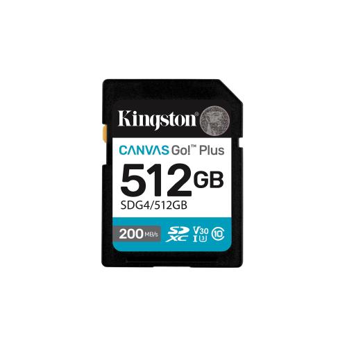 KINGSTON CANVAS GO! PLUS SDXC 512GB VIDEO CLASS V30 / UHS-I U3 / CLASS10 UHS-I SDXC