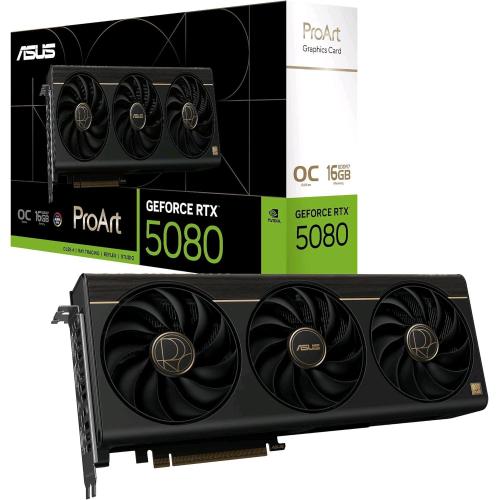 ASUS PROART-RTX5080-O16G NVIDIA GEFORCE RTX 5080 16 GB GDDR7 PCI Express 5.0 TRIPLE FAN - 1 x HDMI 3 x DISPLAYPORT