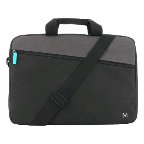 MOBILISCASE THE ONE ESSENTIAL BORSA PER NOTEBOOK DA 14" IN POLIESTERE TASCA FRONTALE CON TRACOLLA NERO GRIGIO