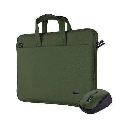 TRUST BOLOGNA KIT BORSA NOTEBOOK 16" E MOUSE WIRELESS SILENZIOSO GREEN