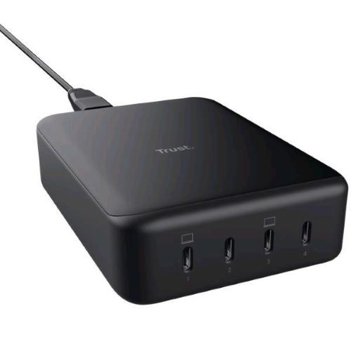TRUST MAXO 240 DESKTOP CHARGER CARICABATTERIE DA TAVOLO GaN PD 240 W 4 PORTE - 4 x USB-C NERO