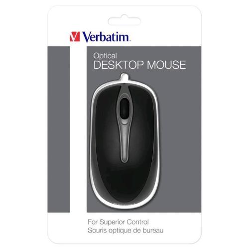 VERBATIM 49019 MOUSE OTTICO USB-A 2 TASTI + ROTELLA DI SCORRIMENTO 1.000 DPI AMBIDESTRO CAVO 1.5 MT GRIGIO/NERO