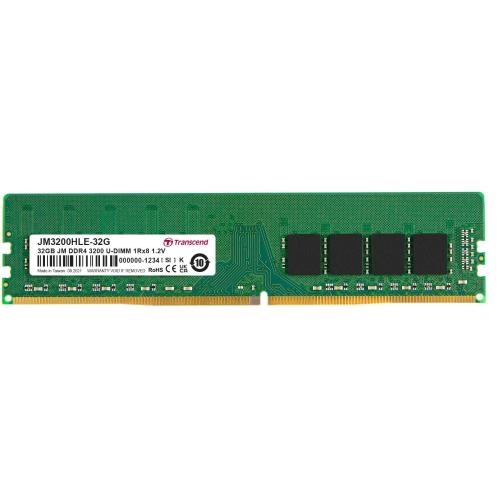 TRANSCEND MEMORIA RAM 32GB 3.200MHz TIPOLOGIA DIMM TECNOLOGIA DDR4