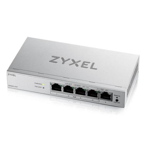 ZYXEL GS1200-5HPV3-EU0101F SWITCH SMART 5 PORTE GESTITO 5 x 10/100/1000 PoE+ 68W DESKTOP GRIGIO