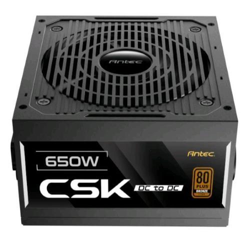 ANTEC CSK650DC EC ALIMENTATORE 650 W 80 PLUS BRONZE PFC ATTIVO NERO