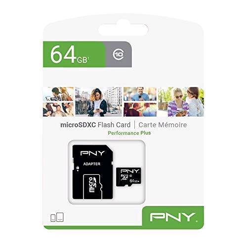 PNY PERFORMANCE PLUS 64GB MICRO SDHC + ADATTATORE CLASSE 10