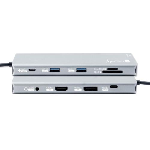 Docking Station 10 in 1 USB-C&trade; USB HDMI DP Lettore SD/TF RJ45 2.5G/PD Hub Multiporta