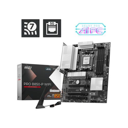 MSI MB AMD PRO B850-P WIFI, ATX, AM5, DDR5, 1PCI-Ex16, 1PCI-Ex4, 2PCI-Ex1, 4SATA3