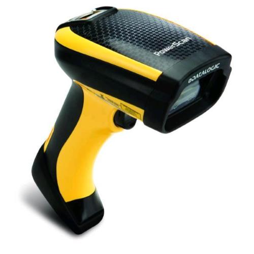 DATALOGIC POWERSCAN 9501 LETTORE DI CODICI A BARRE PORTATILE WIRELESS 1D/2D 433MHz CON CAVO E SENZA CAVO INTERFACCIA RS-232, RS-485, USB NO ACCESSORI NERO/GIALLO