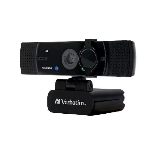 VERBATIM AWC-03 WEBCAM 4K ULTRA HD AUTOFOCUS DOPPIO MICROFONO 30 FPS USB 2.0 OTTURATORE DI PROTEZIONE PRIVACY BLACK