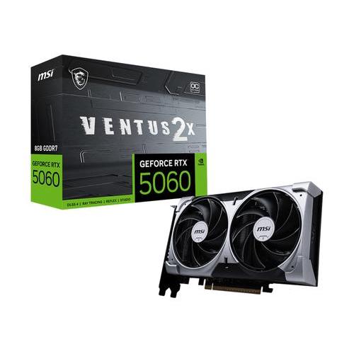 MSI VGA GEFORCE RTX 5060, RTX 5060 8G VENTUS 2X OC, 8GB GDDR7, HDMI/DP*3, ATX, DUAL FAN, OC