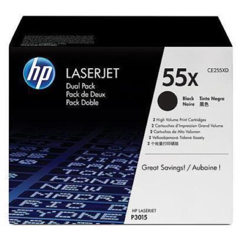 HP TONER NERO 55X PER LJ P3015 12.500 PAG (CONF 2 PZ)