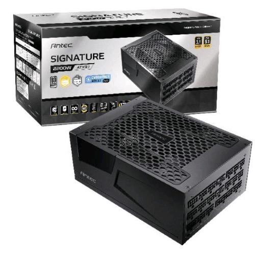 ANTEC SIGNATURE 2200 PLATINUM ALIMENTATORE 2.200 W 80 PLUS PLATINUM CONDENSATORI GIAPPONESI COMPLETAMENTE MODULARE PFC ATTIVO PCIe 5.1 ATX 3.1 NERO