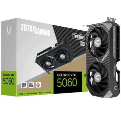ZOTAC GAMING GEFORCE RTX 5060 TWIN EDGE OC 8GB GDDR 7 DLSS4 DUAL FAN PCIe 5.0 16 x 1 x HDMI 3 x DISPLAYPORT NERO