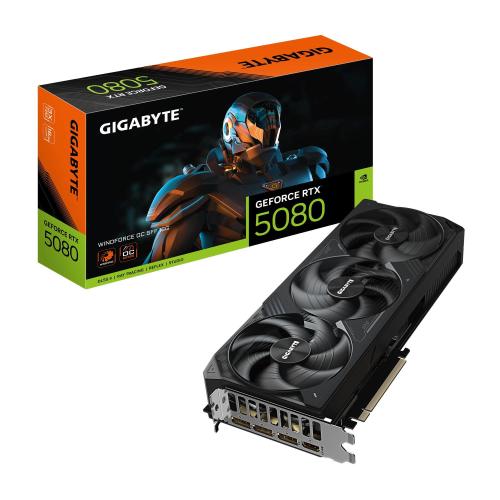 GIGABYTE GEFORCE RTX 5080 WINDFORCE OC SFF 16GB GDDR7 DLSS4 TRIPLE FAN PCI Express x16 5.0 - 3 x DISPLAYPORT 1 x HDMI